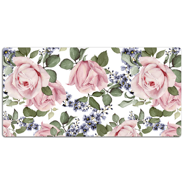 Tapete para secretária Rosas em aquarela