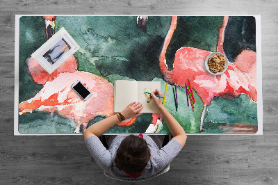 Tapete para secretária Flamingos pintados