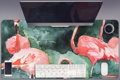Tapete para secretária Flamingos pintados
