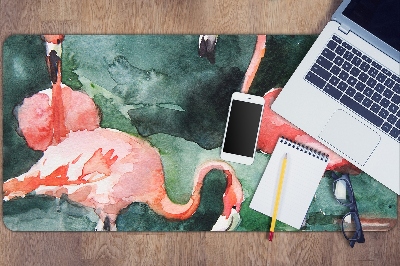 Tapete para secretária Flamingos pintados
