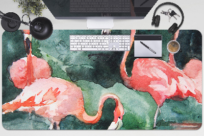 Tapete para secretária Flamingos pintados