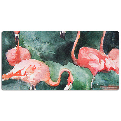 Tapete para secretária Flamingos pintados