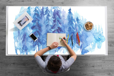 Tapete de secretária Floresta de inverno em aquarela
