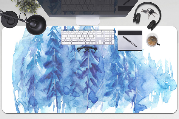 Tapete de secretária Floresta de inverno em aquarela