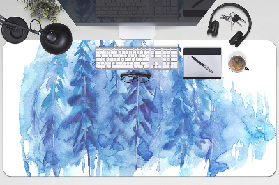 Tapete de secretária Floresta de inverno em aquarela