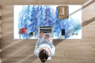 Tapete de secretária Floresta de inverno em aquarela