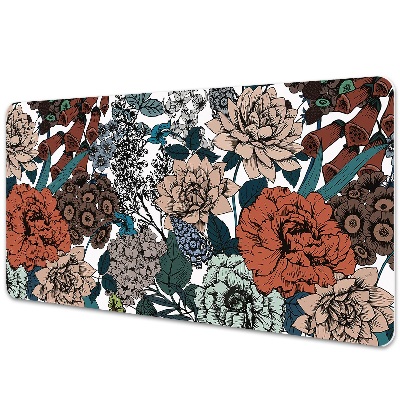 Tapete para secretária Flores retrô