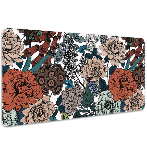 Tapete para secretária Flores retrô