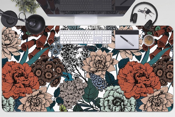 Tapete para secretária Flores retrô