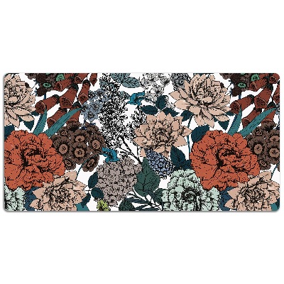 Tapete para secretária Flores retrô
