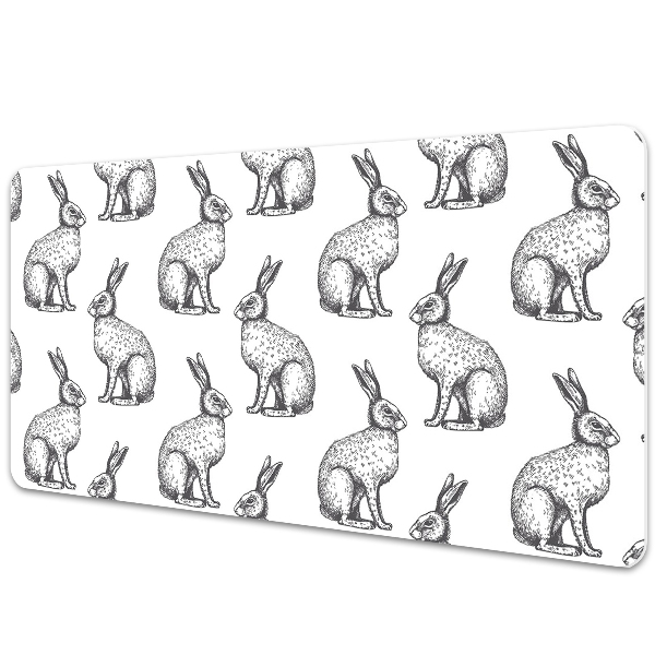 Tapete para secretária coelhos brancos