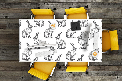 Tapete para secretária coelhos brancos