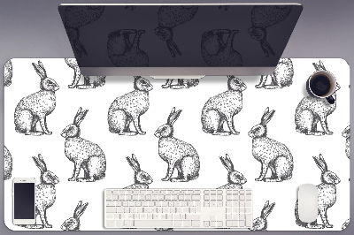 Tapete para secretária coelhos brancos