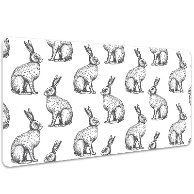 Tapete para secretária coelhos brancos