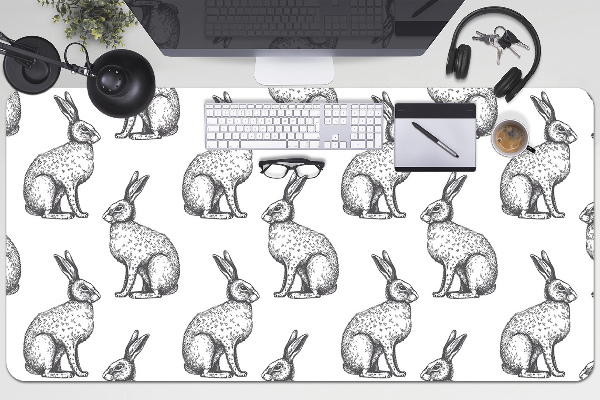 Tapete para secretária coelhos brancos