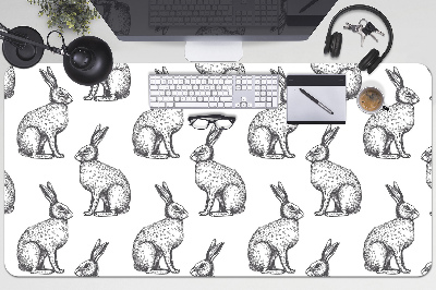 Tapete para secretária coelhos brancos