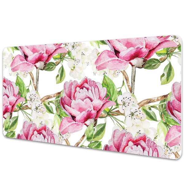 Tapete para secretária Peônias cor de rosa