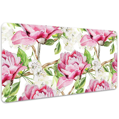Tapete para secretária Peônias cor de rosa