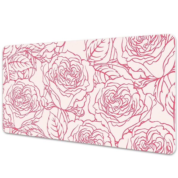Tapete de secretária Rabiscos de rosas