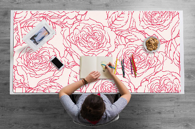 Tapete de secretária Rabiscos de rosas