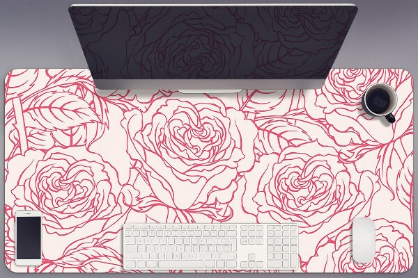 Tapete de secretária Rabiscos de rosas