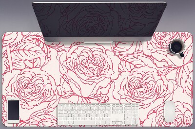 Tapete de secretária Rabiscos de rosas