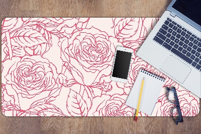 Tapete de secretária Rabiscos de rosas