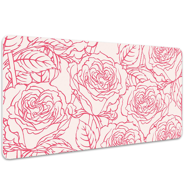 Tapete de secretária Rabiscos de rosas