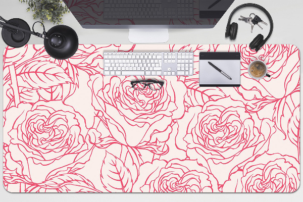 Tapete de secretária Rabiscos de rosas