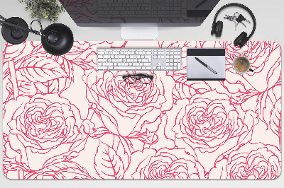 Tapete de secretária Rabiscos de rosas