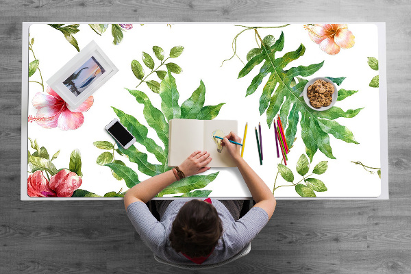 Tapete para secretária Folhas e flores