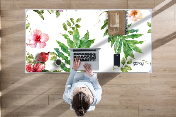 Tapete para secretária Folhas e flores