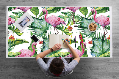 Base de secretária Folhas e Flamingos
