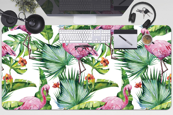 Base de secretária Folhas e Flamingos