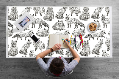 Tapete para secretária Raposas desenhadas