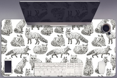 Tapete para secretária Raposas desenhadas