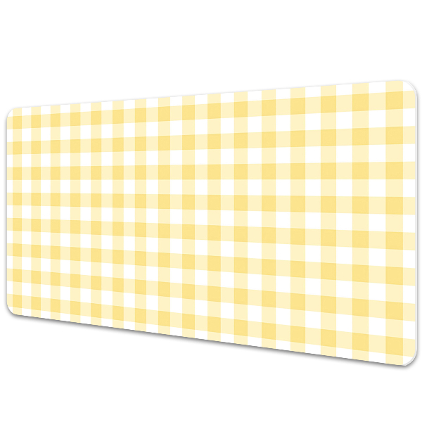 Tapete de secretária xadrez amarelo