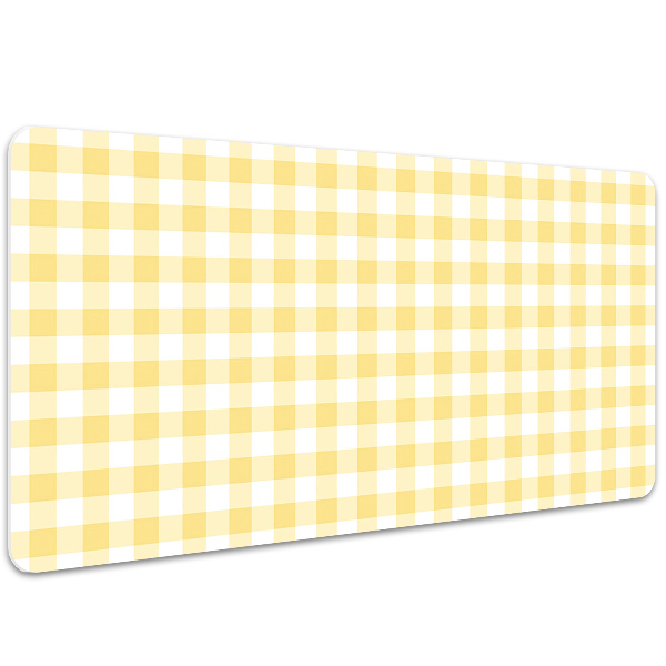 Tapete de secretária xadrez amarelo