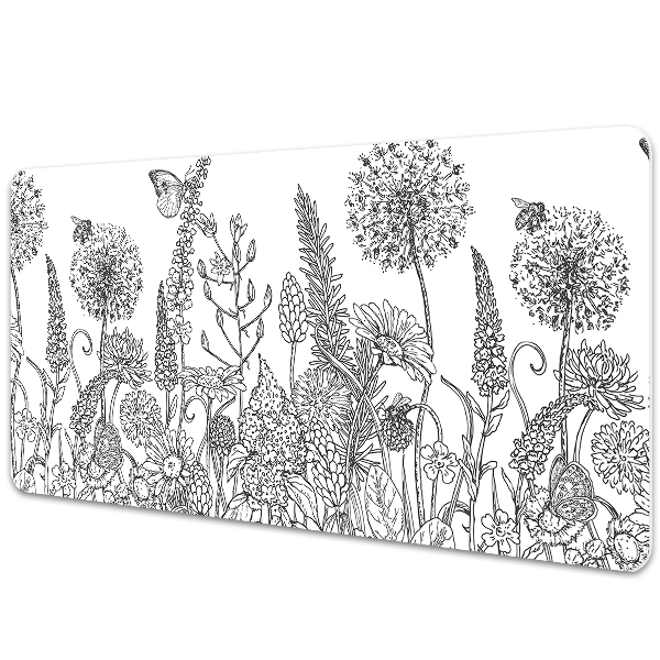 Tapete para secretária Esboço de flores