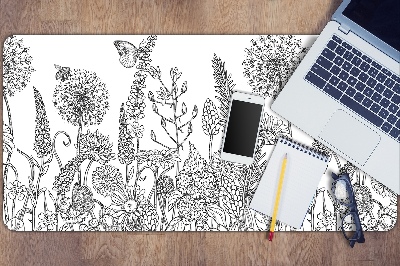 Tapete para secretária Esboço de flores