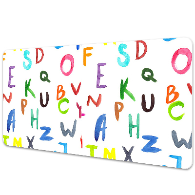 Base de secretária Letras coloridas