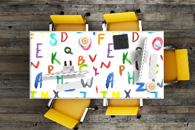 Base de secretária Letras coloridas