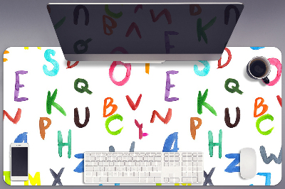 Base de secretária Letras coloridas