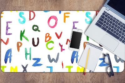 Base de secretária Letras coloridas