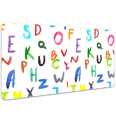 Base de secretária Letras coloridas