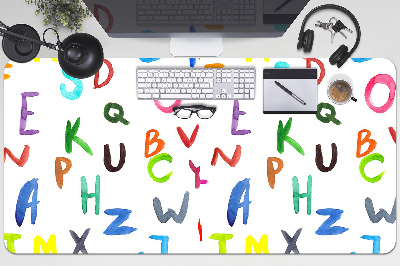 Base de secretária Letras coloridas