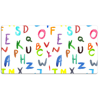 Base de secretária Letras coloridas