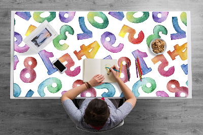 Base de secretária Letras coloridas