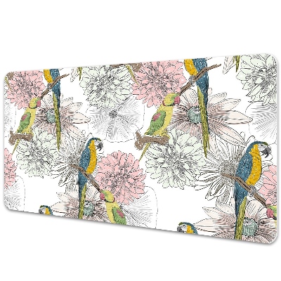 Tapete para secretária Papagaio e flores