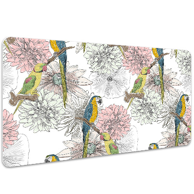 Tapete para secretária Papagaio e flores